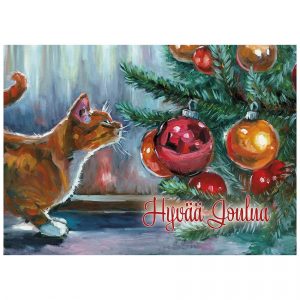 joulukortti-kissa-joulukuusella