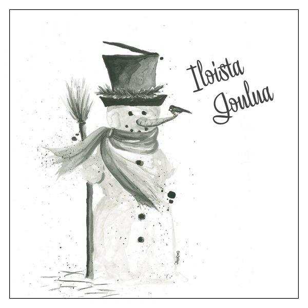 skandinaavinen-joulukortti-yksinkertainen-joulukortti-lumiukko