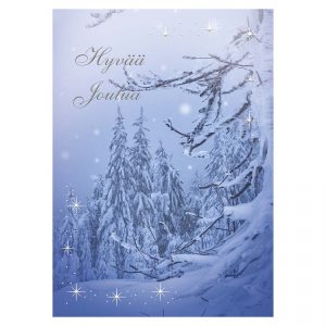 joulukortti-luminen-metsa