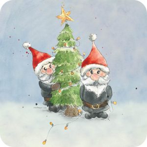 joulukortti-tontut-koristelee-joulukuusta