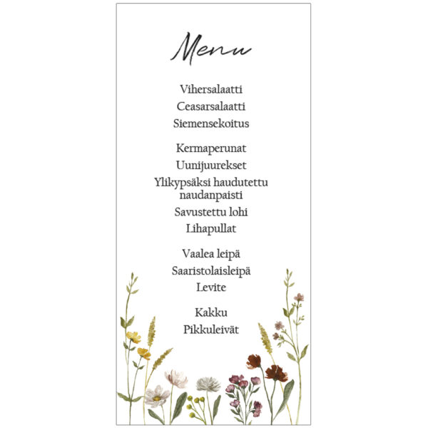 menu-painatus-häihin-kukkakehys