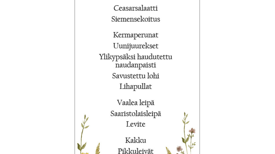 menu-painatus-häihin-kukkakehys