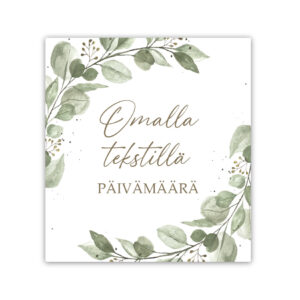 Etikettitarra köynnös omalla tekstillä
