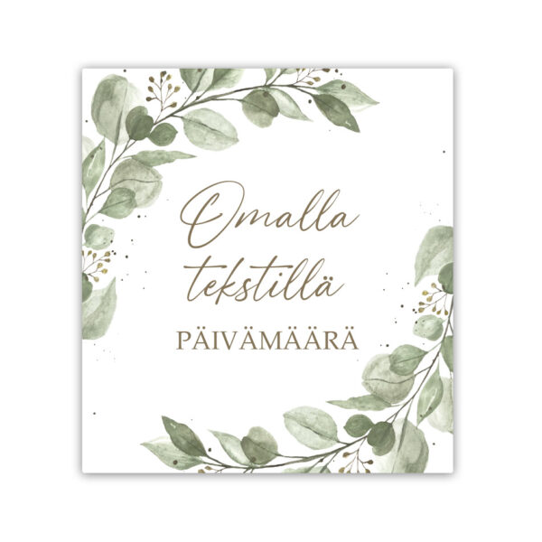 Etikettitarra köynnös omalla tekstillä